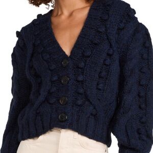 Sea Caden Cable Knit Puff Sleeve Cardigan